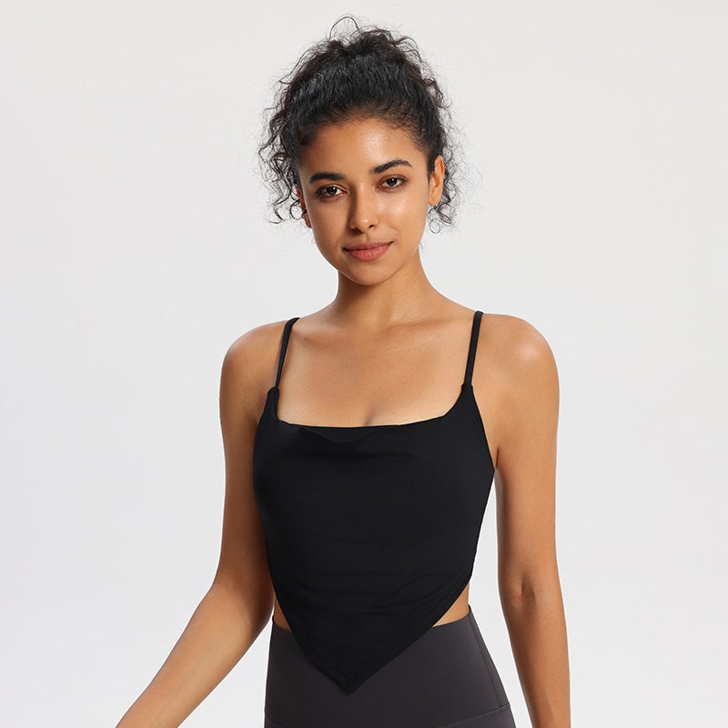 Spicy Girl Style Sports Bra For Women With Fixed Cups, Fitness Quick-Drying Breathable Top, Naked-Feel Yoga Wear Tank Top - Image 3